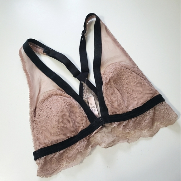 Victoria's Secret Lacie Lace Racer Back Front-Close Bralette Bra Small - Picture 1 of 6